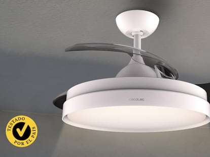 Artículo de EL PAÍS Escaparate que analiza a fondo los mejores ventiladores de techo con aspas retráctiles de 2025.