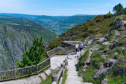 La senda eólica que recorre el cañón del Sil, en Galicia. 