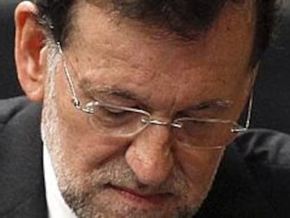 El presidente del Ejecutivo, Mariano Rajoy, durante una sesión de control en el Congreso.