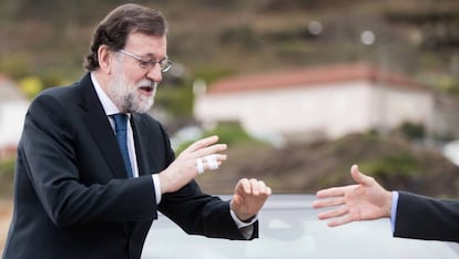El presidente del Gobierno, Mariano Rajoy, este lunes en Pontevedra.