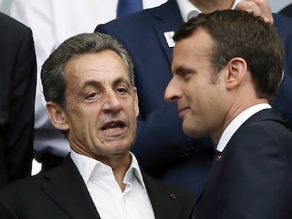 Emmanuel Macron coincidi&oacute; con el expresidente Nicolas Sarkozy en la final de la Copa de Francia de f&uacute;tbol