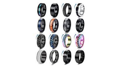 Lote de 16 anillos para hombre giratorios