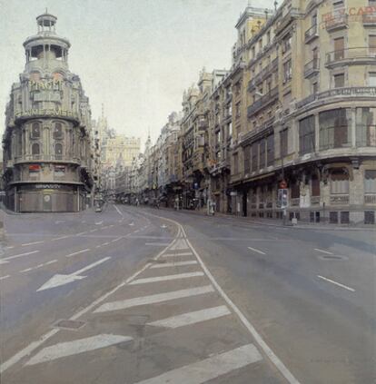 <i>Gran Vía</i> (1974-81), de Antonio López, que podrá verse en la exposición del Museo Thyssen.