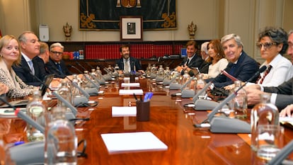 El Consejo General del Poder Judicial, durante su reunión extraordinaria para debatir sobre la futura ley de amnistía, en noviembre pasado.