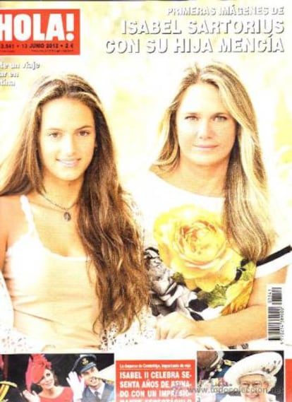 Isabel Sartorius y su hija protagonizaron la portada de la revista '¡Hola!' de 2012.