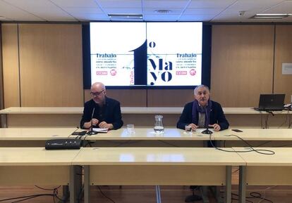 El secretario general de CCOO, Unai Sordo, y el de UGT, Pepe Álvarez

UGT
21/04/2020 