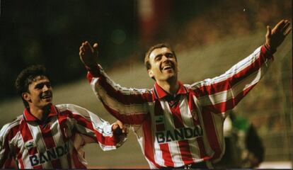 Pantic celebra su gol ante el Dormund en 1996.