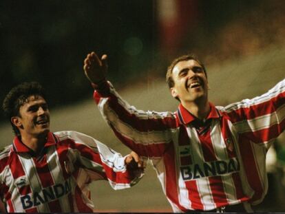 Pantic celebra su gol ante el Dormund en 1996.