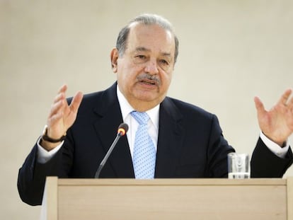 Carlos Slim, principal accionista de Am&eacute;rica M&oacute;vil. 