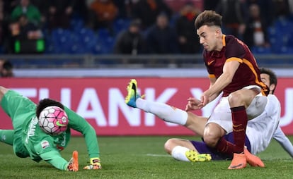 El Shaarawy marca el 1-0 a la Fiorentina.