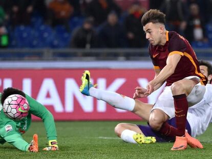 El Shaarawy marca el 1-0 a la Fiorentina.