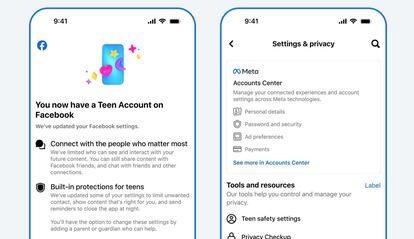 Cuentas de Facebook para adolescentes creadas por Meta