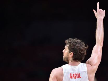 Pau Gasol, durante la final ante Lituania.