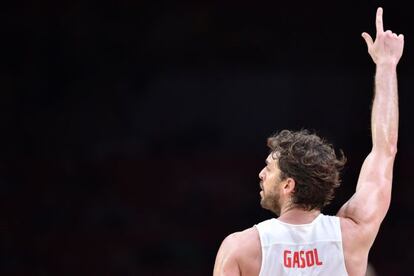 Pau Gasol, durante la final ante Lituania.