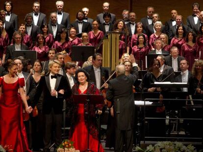 Montserrat Caballé en el homenaje del Liceo en enero de 2012, la última vez que subió a si escenario. 