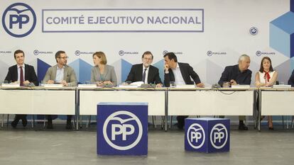 Mariano Rajoy preside el comité ejecutivo del PP.