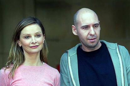 Calista Flockhart y Jaume Balaguerò, en la presentación del rodaje de <i>Fragile</i> el pasado otoño en Terrassa<b>.</b>