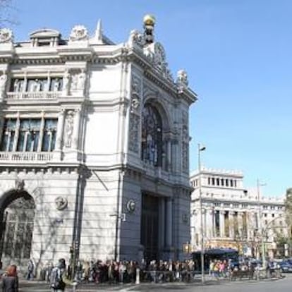 Vista de la sede del Banco de España, en Madrid