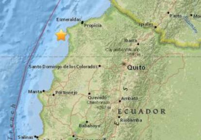 Localització del terratrèmol, segons USGS.