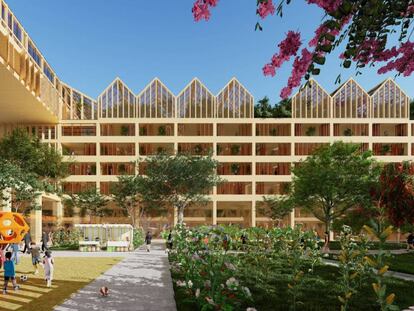 Imatge virtual dels habitatges de Vicente Guallart que es construiran a la Xina. 