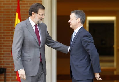 Mariano Rajoy e Íñigo Urkullu, durante una reunión en La Moncloa en 2013.