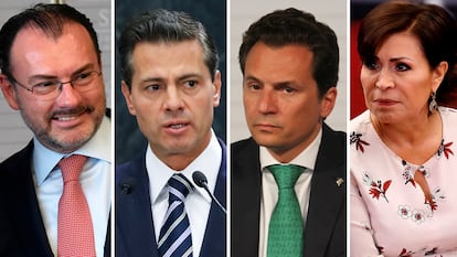 Luis Videgaray, Enrique Pena Nieto, Emilio Lozoya y Rosario Robles.