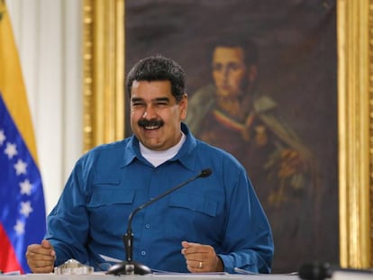 Maduro durante un discurso en Caracas.