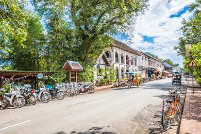 Una de las calles del casco antiguo de Luang Prabang, declarado patrimonio mundial de la Unesco.