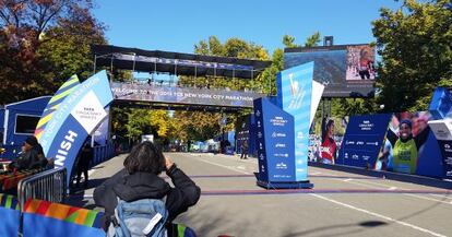 La meta del maratón de Nueva York, dos días antes de la carrera.
