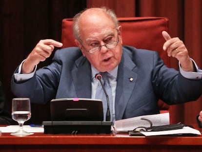 Jordi Pujol, durante su comparecencia en el Parlament.