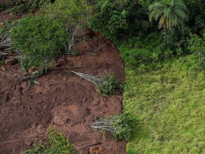 Vista aérea da região de Brumadinho, a 60 km de Belo Horizonte, onde se rompeu a barragem Mina do Feijão.