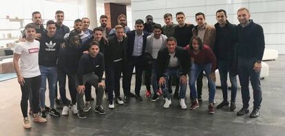 Els jugadors del Reus es van reunir amb el president de l'AFE, David Aganzo.