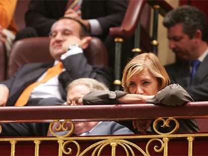 La esposa del presidente del Gobierno, Sonsoles Espinosa, en la tribuna de invitados del Congreso.