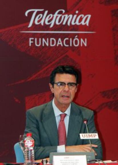 El ministro de Industria, Energia y Turismo, José Manuel Soria, interviene durante la inauguración del 28 encuentro de Telecomunicaciones y Economía Digital.