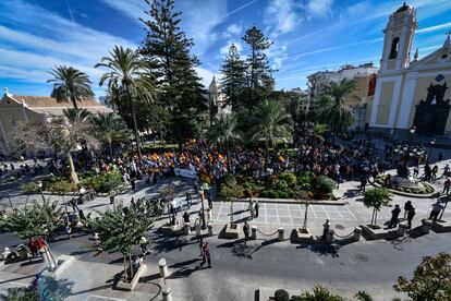 Vista de la plaza de África de Ceuta durante la concentración. 