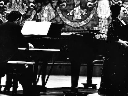 Montserrat Caballé en un concert al Palau de la Música el 1967.