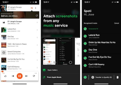 Importar música en Spotify con capturas de pantalla.