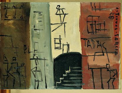'Barrio de París', 1928. 33x46 cm. Óleo sobre lienzo.