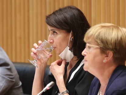 La ministra de Justicia, Pilar Llop, este jueves durante la Comisión de Justicia en el Congreso.