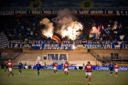 La hinchada del Dinamo de Zagreb