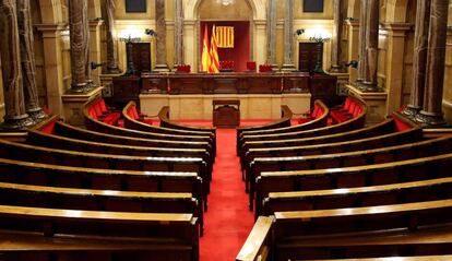 Vista del hemiciclo del Parlament catalán a finales de diciembre.