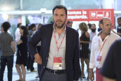 Oscar Puente, portavoz del PSOE, durante el congreso del pasado junio.