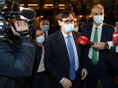 El ministro de Sanidad, Salvador Illa, en los premios Leones del Español, en Madrid (España).