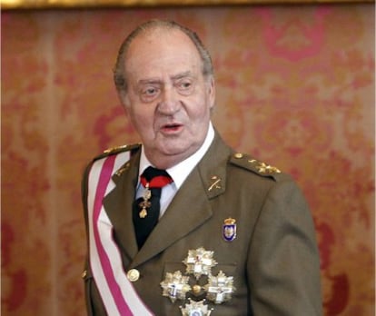 El rey Juan Carlos en la celebración de la Pascua Militar en el Palacio Real el pasado 6 de enero