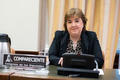 La presidenta interina de RTVE, Concepción Cascajosa, en una comparecencia ante el Congreso el pasado 12 de septiembre.