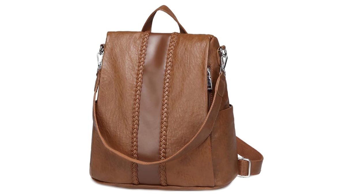 Vista frontal de la mochila antirrobo de mujer de la marca Vaschy.