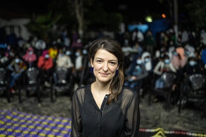 La filósofa francesa, Séverine Kodjo-Grandvaux  en un evento en Saint Louis, Senegal, el pasado 27 de enero.