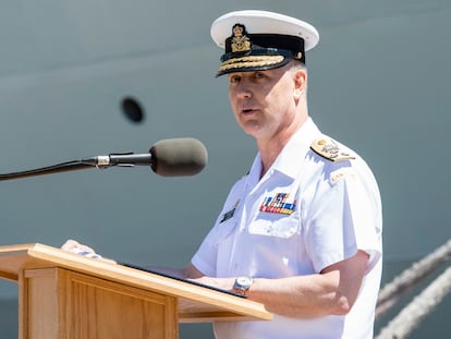 El almirante canadiense Art McDonald en un evento en 2020.