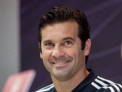 Santiago Solari durante la conferencia de prensa de este sábado.