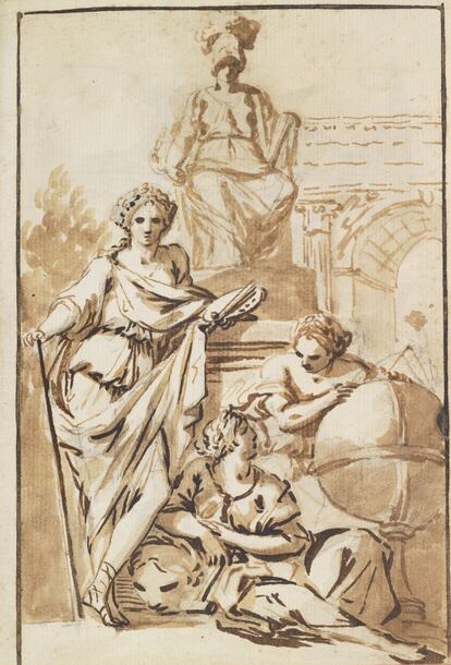 'Alegoría de las Artes', de José del Castillo. Cuaderno italiano I, p. 3 1762.